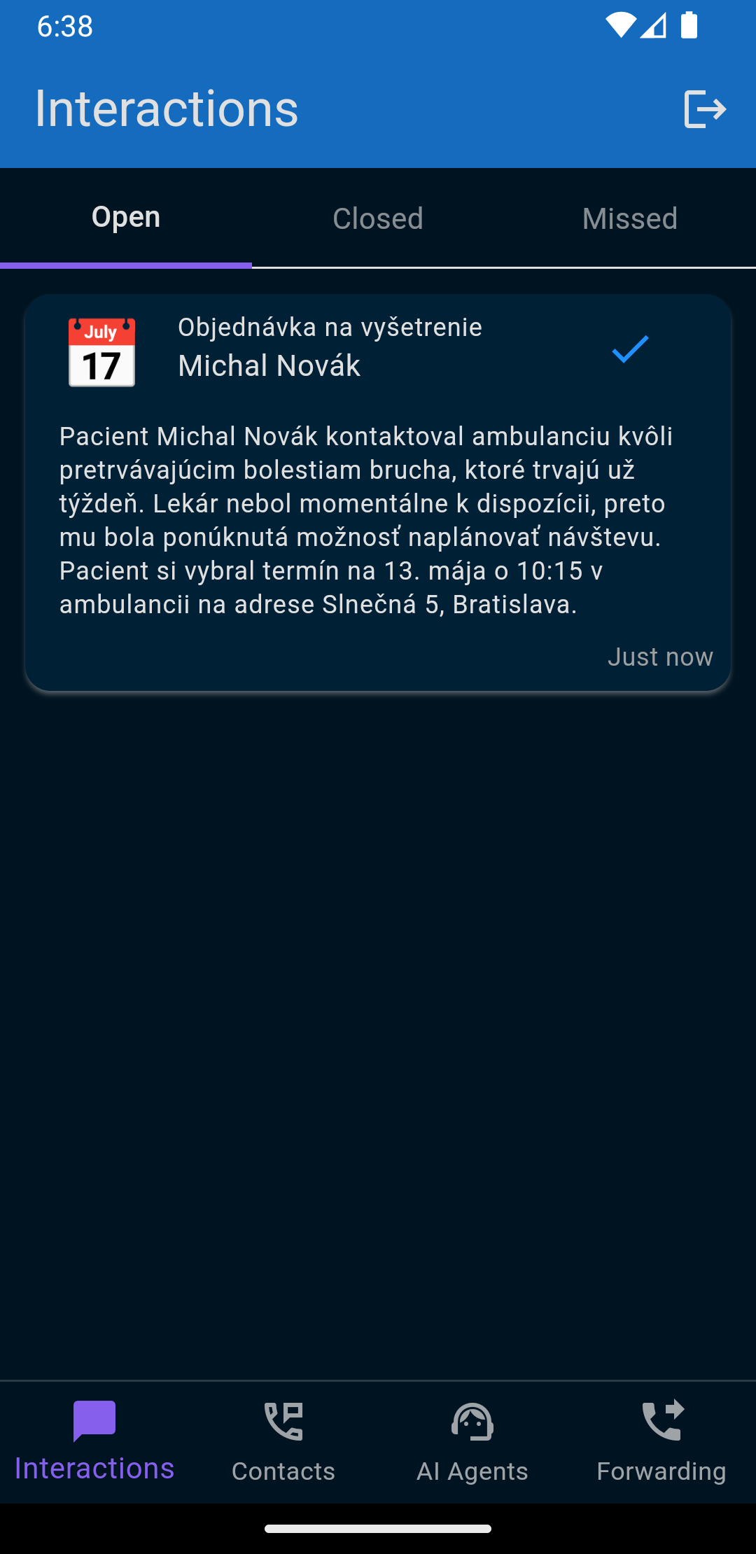 AI interaction interface showing conversation flow